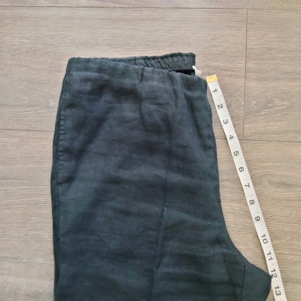 J.Jill Love Linen Women's Size Small Cropped Pull On Black Pants w/ Pockets - Picture 10 of 12